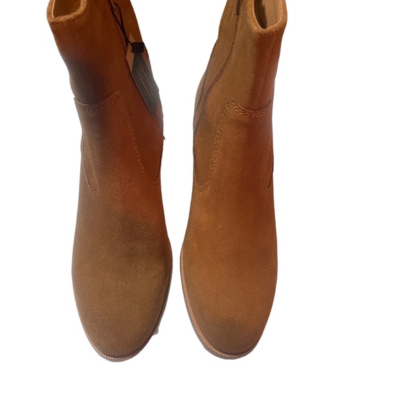 CREVO NEW Brown Suede Boots 10 Simple Unlined Mid Boot Chestnut - Picture 6 of 6